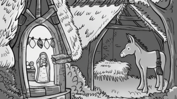 Simple and Charming Nativity Scene Coloring Page