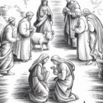 Whimsical Nativity Scene Coloring Page with Festive Charm