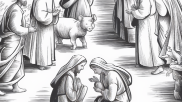 Whimsical Nativity Scene Coloring Page with Festive Charm