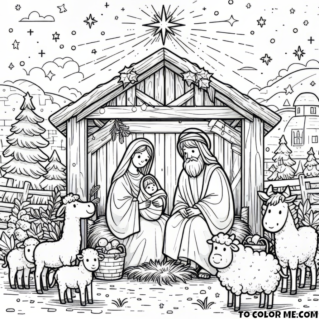 Divine Serenity Unveiled: Embrace the Majesty of the Nativity Scene in this Heartwarming Christmas Display!