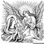 Divine Announcement: Annunciation Coloring Page – Capture the Sacred Moment of Angelic Revelation in this Inspirational Christmas Printable!