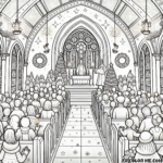 Sacred Christmas Moments: Inside the Church Coloring Page – Experience the Tranquil Beauty of the Season in this Inspirational and Festive Printable!