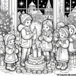 Christmas Prayers: Kids in Reverent Moments Coloring Page – Inspire the Spirit of the Season with this Heartwarming and Joyful Printable!