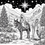 Journey to Bethlehem: Mary and Joseph Coloring Page – Embark on the Heartwarming Adventure of Christmas with this Beautiful and Inspiring Printable!