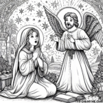 Sacred Annunciation Coloring Page: Embrace the Divine Moment with Our Inspiring and Beautiful Printable for a Meaningful Christmas!