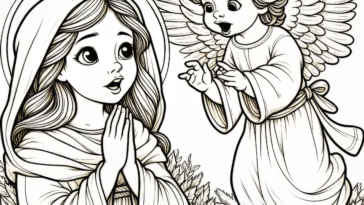 Divine Annunciation Coloring Page: Capture the Reverence of the Angel's Message in this Beautiful and Inspirational Printable!